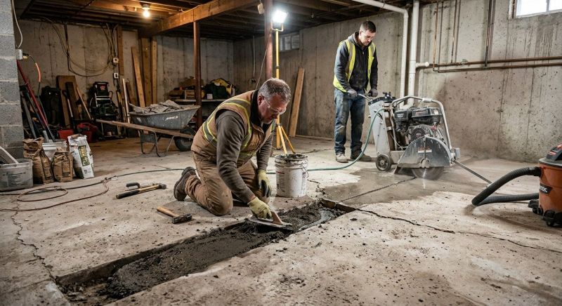 Cracked Basement Floor Repair in Miami Beach, FL